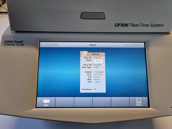 Used BIO-RAD CFX96 Touch PCR