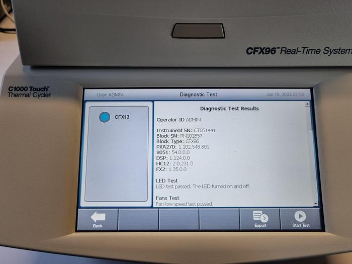 Used BIO-RAD CFX96 Touch PCR