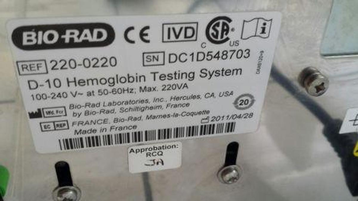 Rénové BIO-RAD D10 Chemistry Analyzer