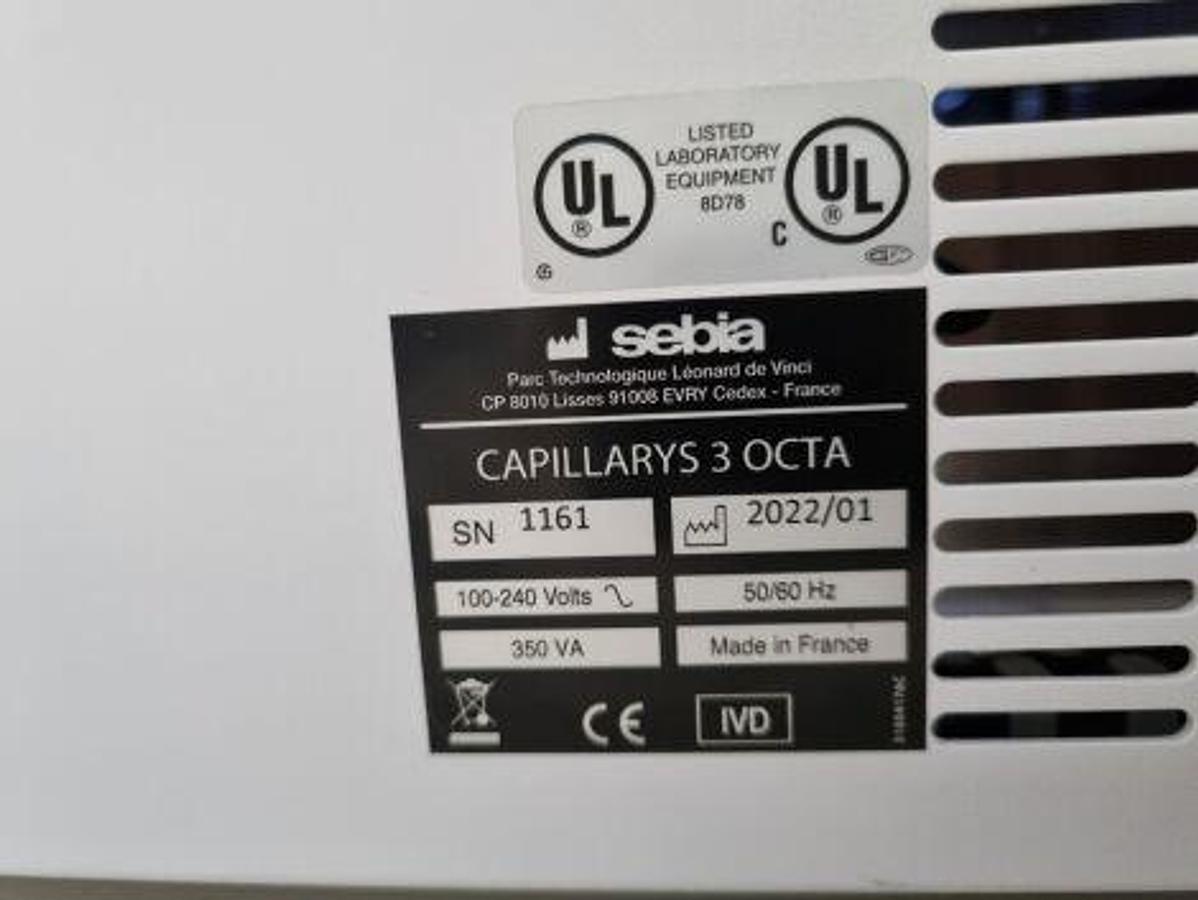 Used For Sale SEBIA Capillarys 3 Octa