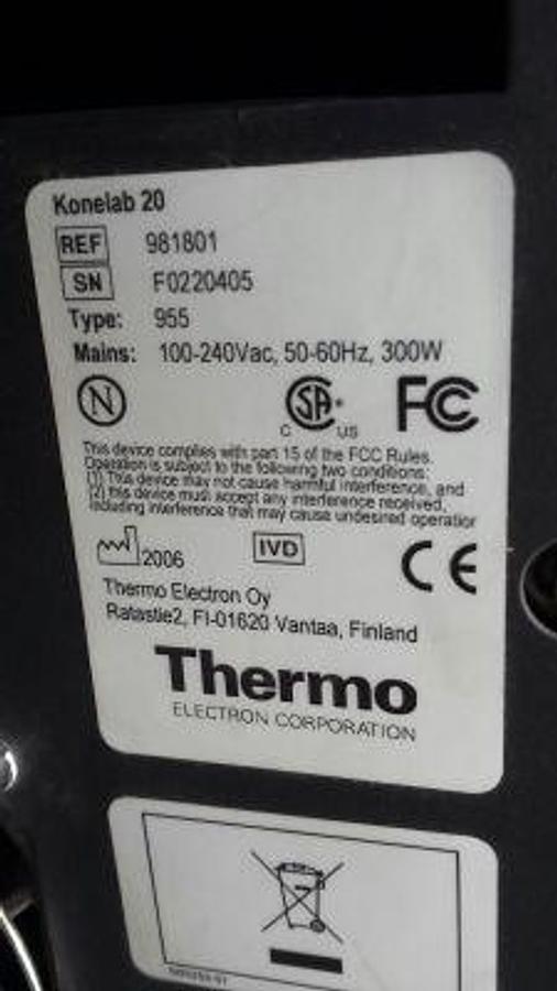 D'occasion THERMO KONELAB 20i Chemistry Analyzer