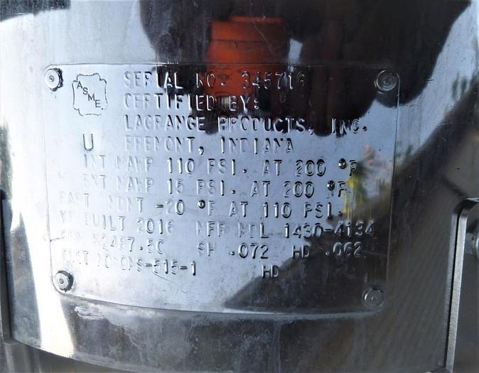 Used Tank, 15 Gallon, S/st, 110 PSI, 14" X 26.5", Binks (9) #S744049