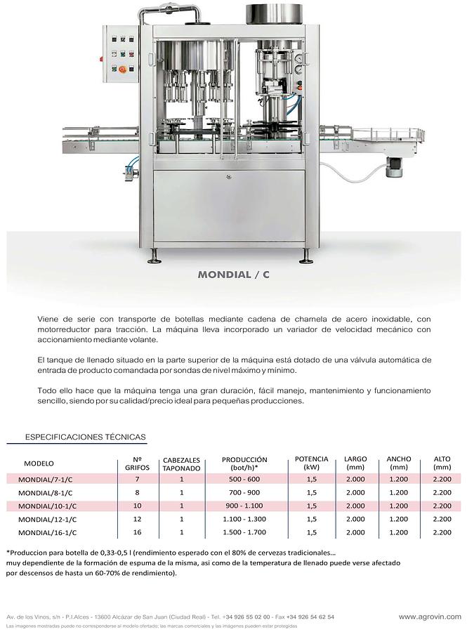 Usado 1 - Llenadora taponadora monobloc - botellas de 0,33 y 0,5lts.