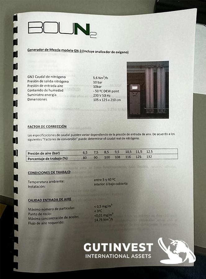 Used Nitrogen generator with tank
