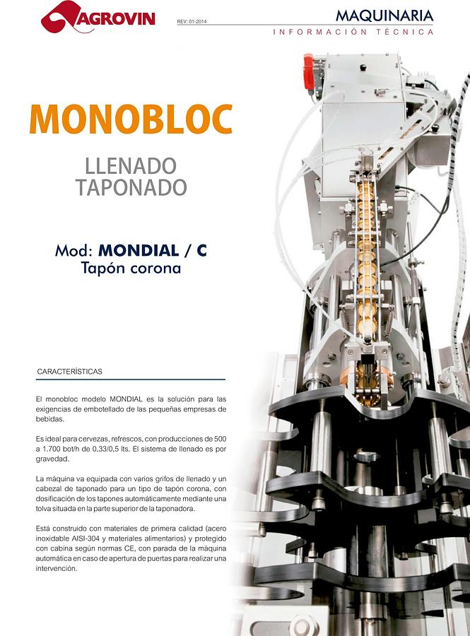 Usado 1 - Llenadora taponadora monobloc - botellas de 0,33 y 0,5lts.