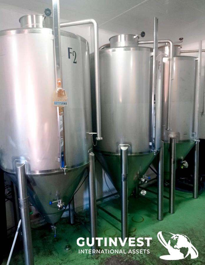 Usado (x3) Depósitos fermentadores de cerveza con cip - 1.000lts/u