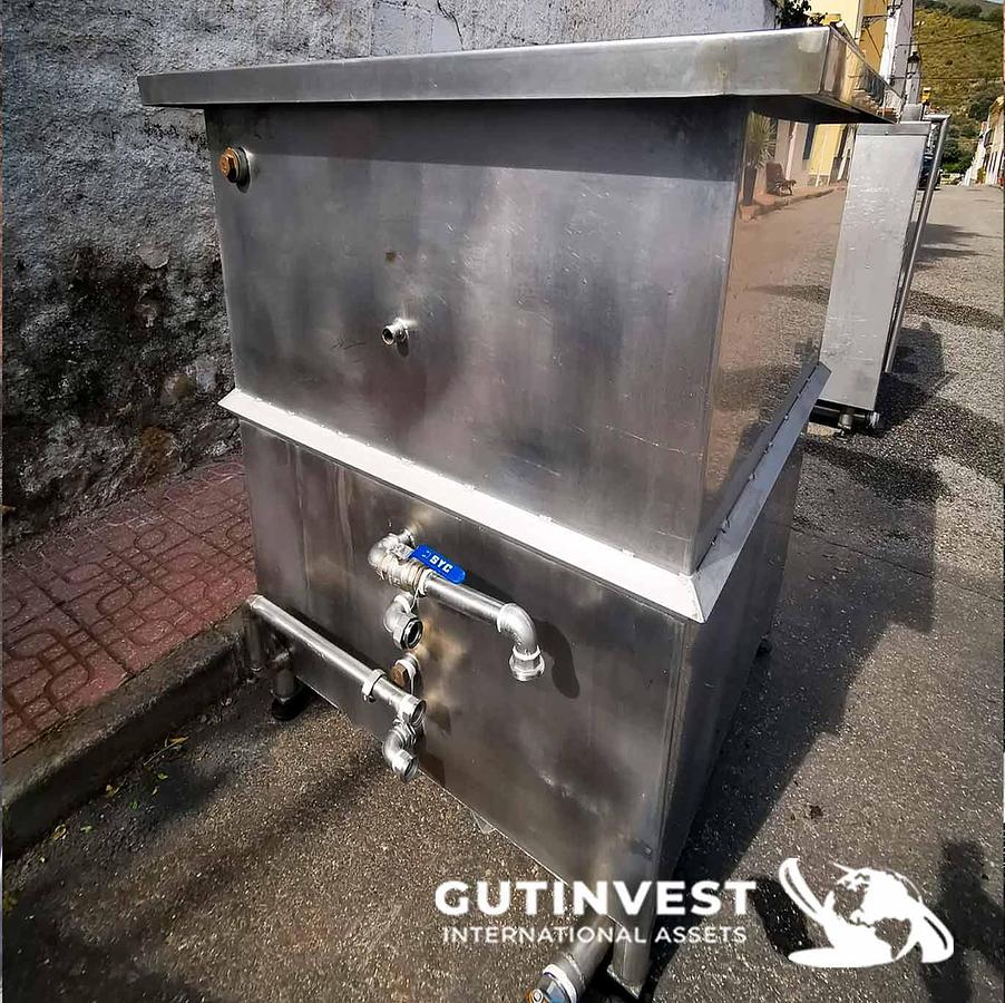 Usado 3 - Recipueste inox. para pasteurizado con quemador y cesta