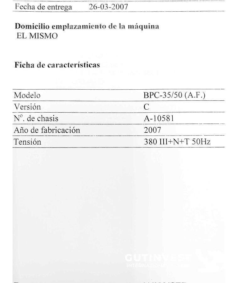 Usado 1 - Máquina envasadora blíster automática