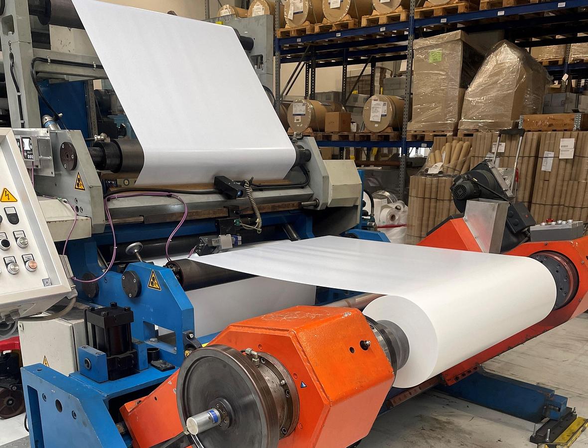 Usado Rebobinadora cortadora industrial para materiales flexibles