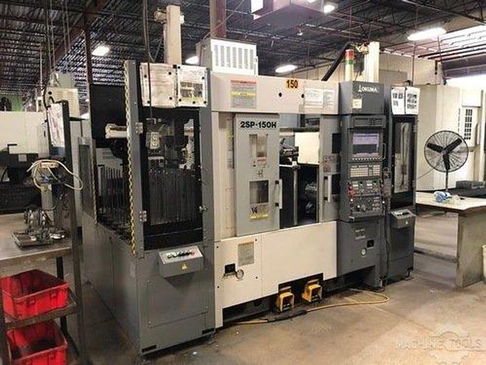 Used 2012 OKUMA 2SP-150H TWIN SPINDLE, TWIN TURRET GANTRY LOADED CNC LATHE