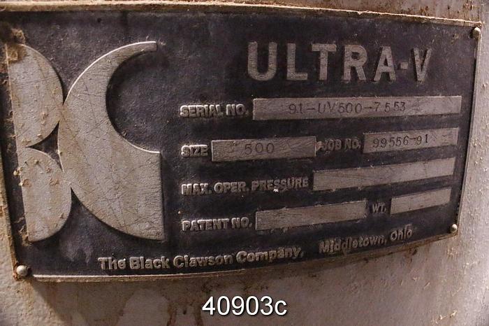 Used Black Clawson UV500 Pressure Screen,  SS Housing #40903