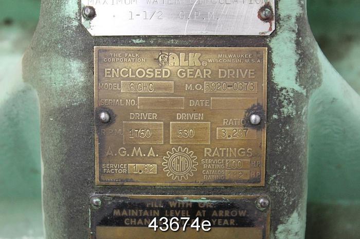 Used Falk 6GHC Gear Box, 3.297:1 Ratio #43674