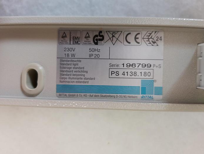2 luces estándar para armario de control PS 4138.180 Rittal, 230V, 18W, nuevas