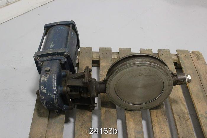 Used Neles Jamesbury 10" Air Operated Butterfly Valve, Stainless Steel Body #24163