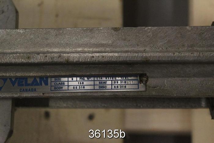 Used Velan 6" Hand Operated Knife Gate Valve, L14-0320C-13BL #36135