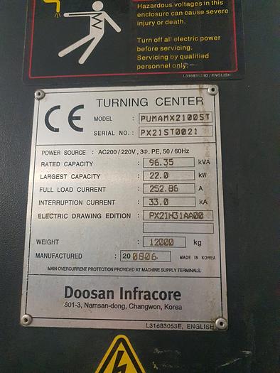 Used 2008 Doosan MX2100ST Multi Tasking CNC Turning Center