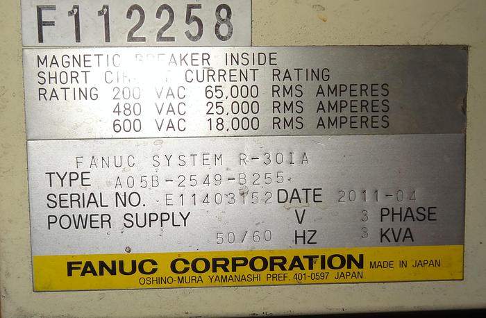 Used FANUC ARCMATE 120iC/10L 6 AXIS CNC MIG WELDING ROBOT WITH R30iA CONTROLLER