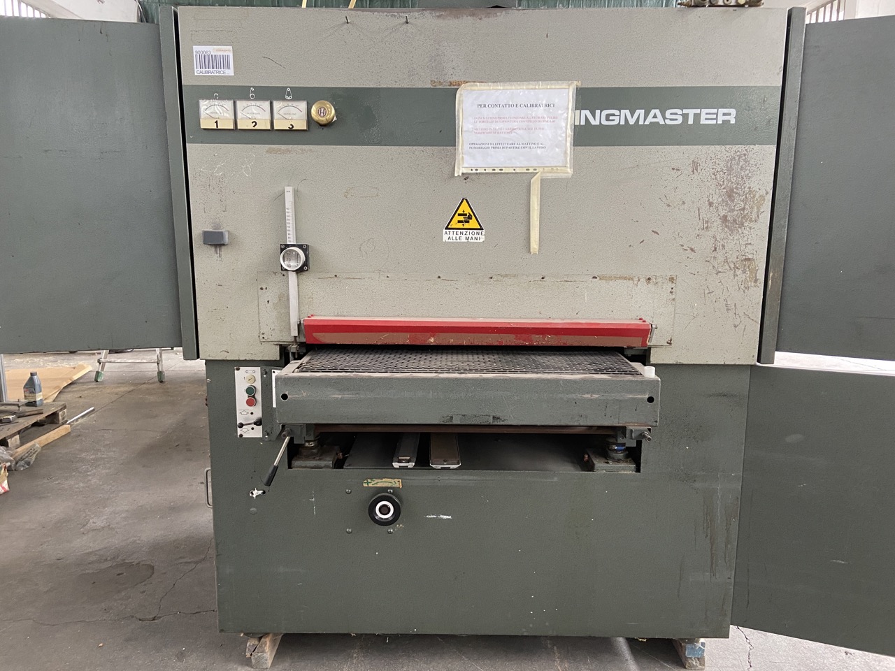 Usato Linea di levigatura calibratura superiore e inferiore, marca Sandingmaster da mm. 900 ( SCSO 3 1100 + SCSB3 900 )