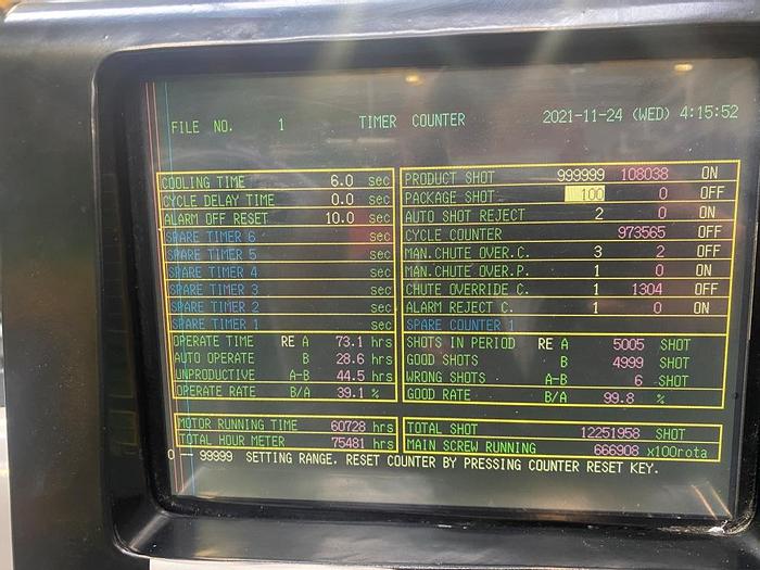 Used 1997 Meiki M-50C- DM Injection Moulding Machine