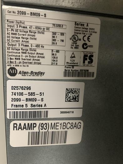 Used ALLEN BRADLEY DRIVE SYSTEM MFG. 2008