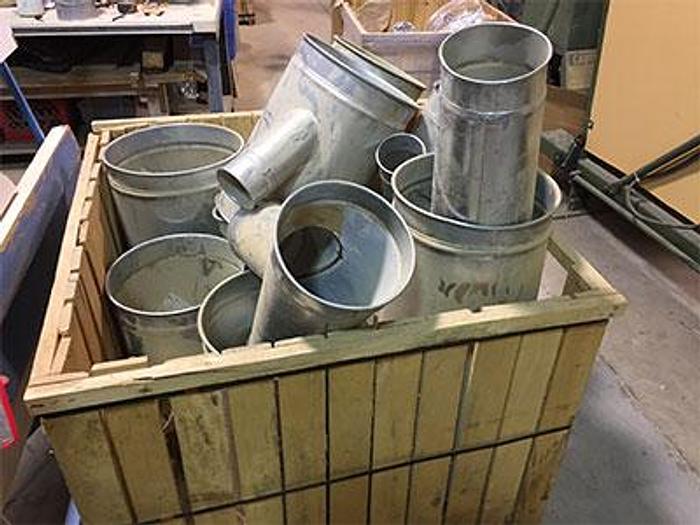 12" Dia. Clamp Together US Duct Rolled Lip 5' Pipe, RP12.G22, 5ft Long Straight, 22Ga Galvanized Steel Duct