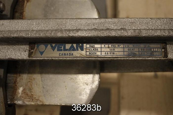 Used Velan 4" Hand Operated Knife Gate Valve #36283