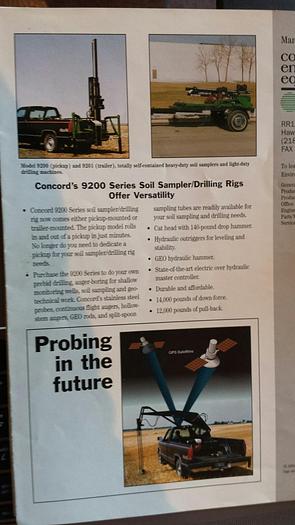 Used HB19285  Concord Auger soil sampler drill  9200 series Soil Sampling Drill