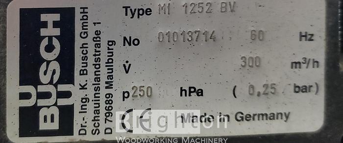 Used Busch MF 1252 BV, 10HP used Vacuum Pump