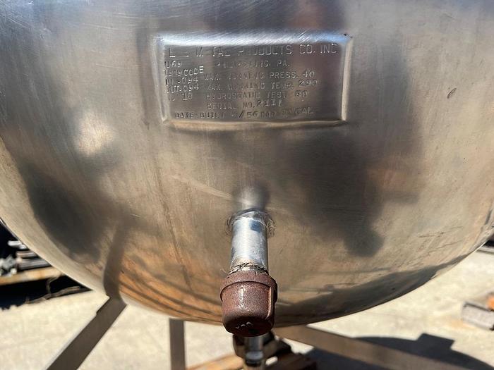 Used Kettle, 80 Gallon, S/st, Jkt, Lee, John Lentz, 40 PSI #S744757