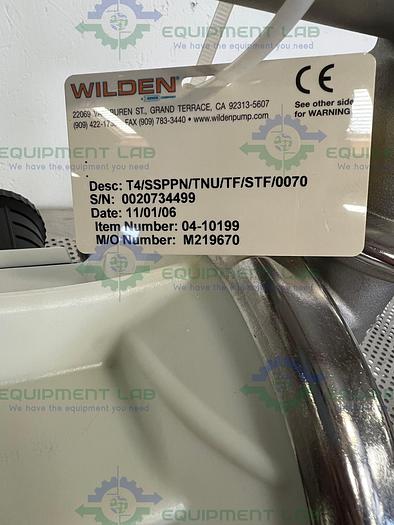 Used Wilden  Stainless Steel T4 Air-Operated Double Diaphragm Pump 1 1/2"