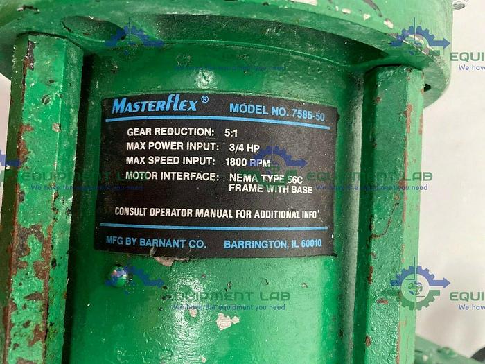 Used Masterflex 7585-50 Peristaltic Pump w/ Reliance Electric P56X40745 1/2 HP Motor