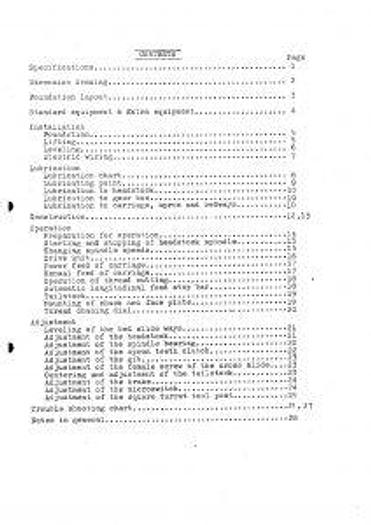 Used Manual for Used Takisawa Lathe Machine TSL-D Operation Manual