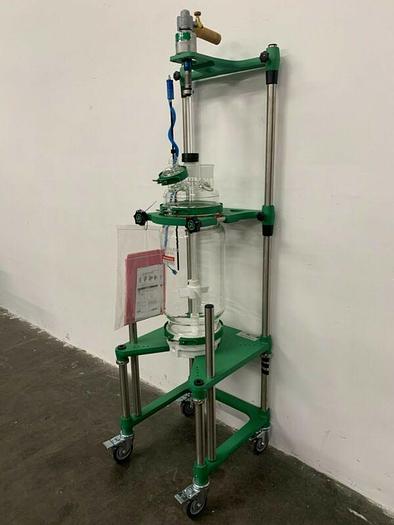 Used Chemglass 20 Liter Glass Reactor w/ Overhead Stirrer & Digital Temp Monitor