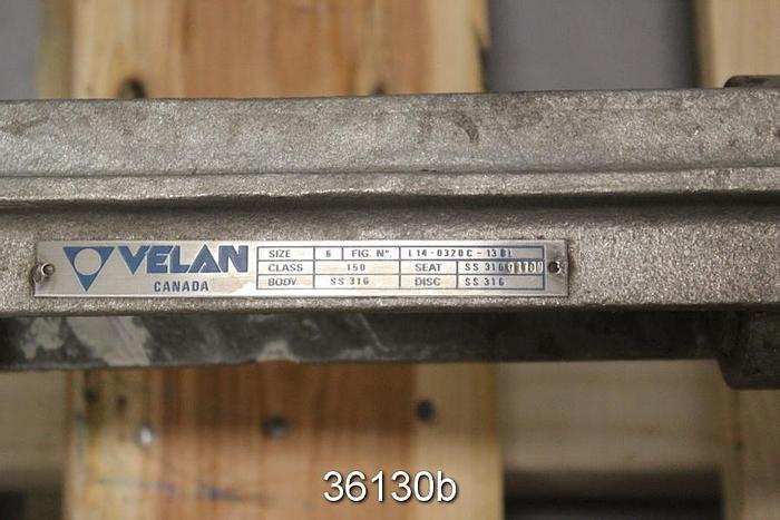 Used Velan 6" Hand Operated Knife Gate Valve, L14-0320C-13BL #36130