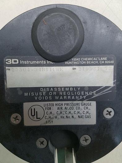 Used 3D INSTRUMENTS 25504-34B11CHE TON GAUGE