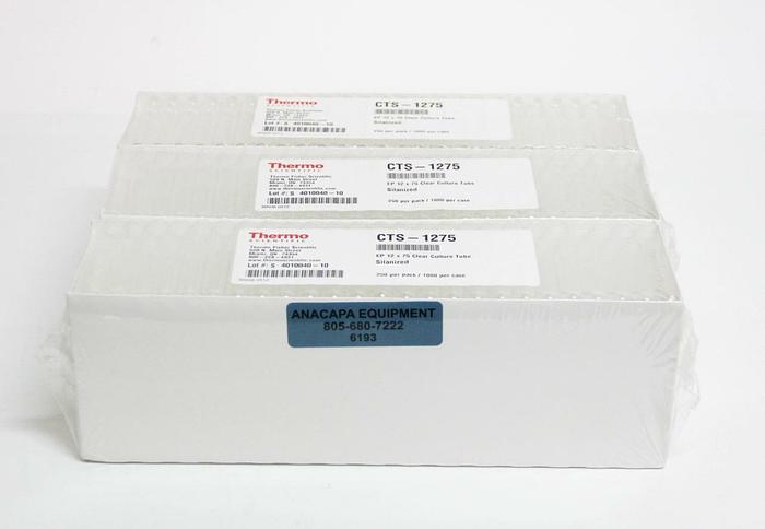 Thermo Scientific CTS-1275 Silanized Disposable Culture Tubes NEW LOT OF 3 (6193