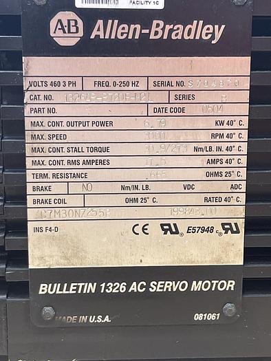 Used Allen-Bradley 1326AB-B720E-M2 Ser B 
