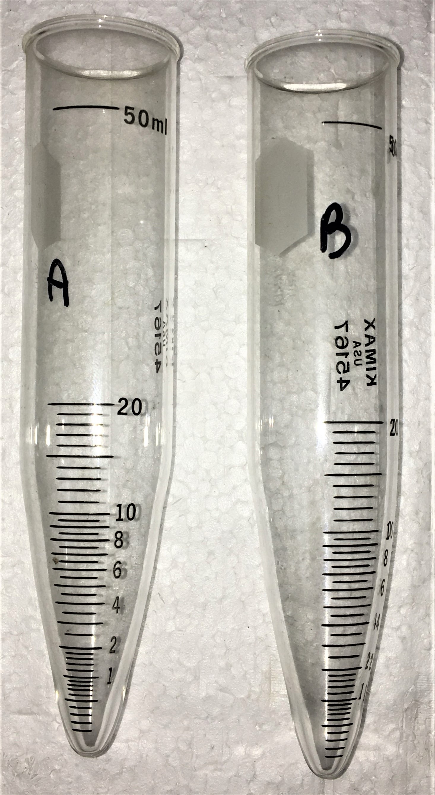 New Open Box Kimble 45167-50 Centrifuge Tubes - 50mL