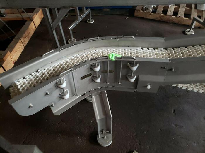 Used Stainless Steel 6" x 9' incline washdown Conveyor With Plastic Belt. 230/480v