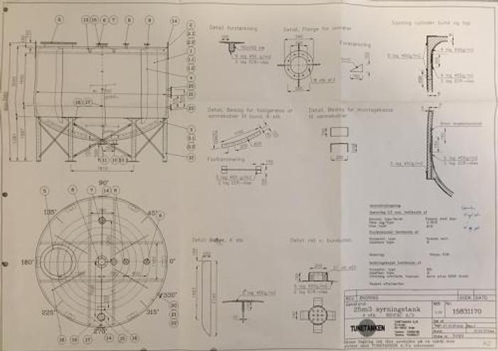 Used 25 m3 fiberglass tanks sold
