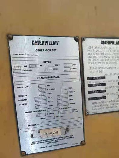 Used Caterpillar 3512 generator set 50 hz with Radiator