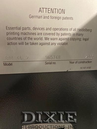 Used 2006 Heidelberg QM46-2