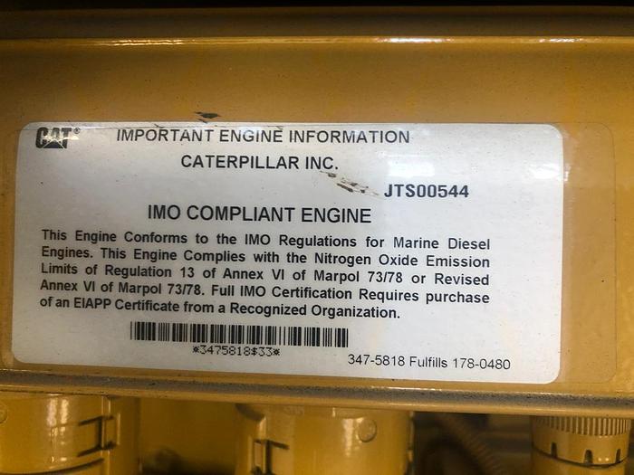 Caterpillar 3516C New Generator sets - 6 marine units mfg 2014 Tier II with certificate.