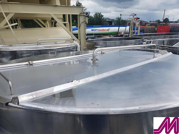 Used 2012 6,000 Litre Stainless Steel Jacketed Open Top Tank