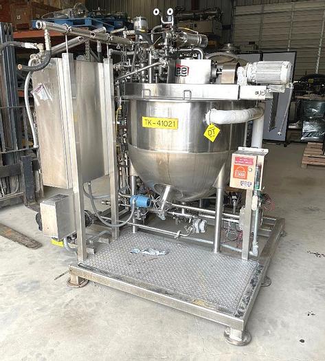 Used 125 GALLON LEE DOUBLE MOTION MIX KETTLE - S/S - JACKETED (#9948)