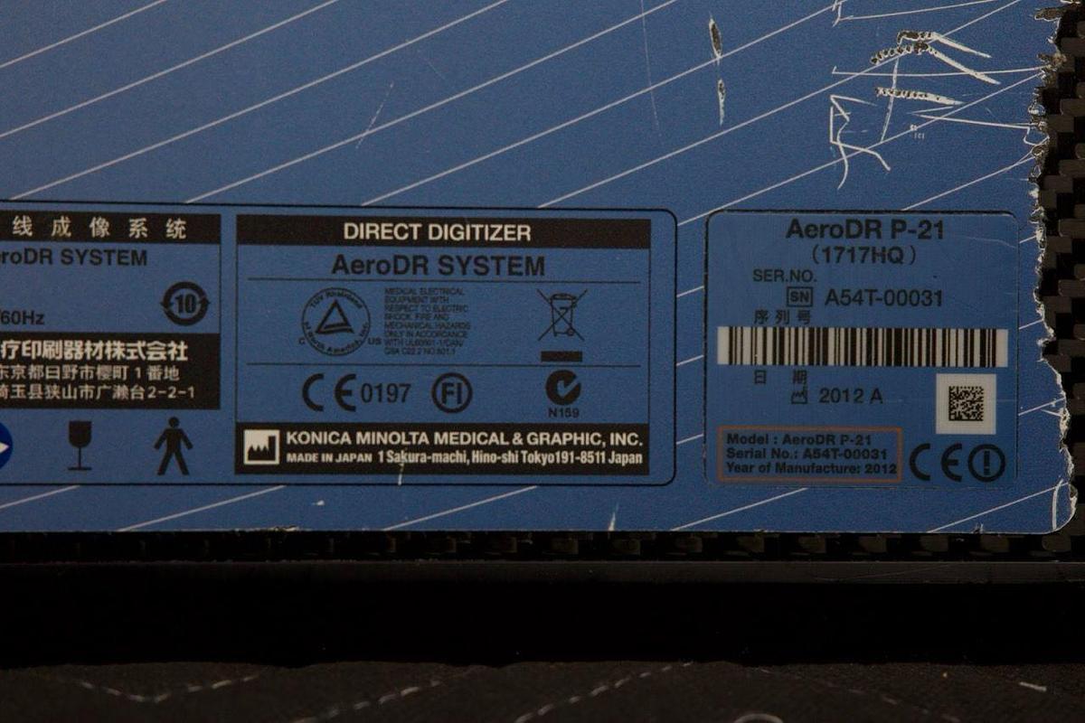 Used For Sale DR FPD FLAT PANEL DIGITAL XRAY Konica Minolta AeroDR P-21 1717HQ Wireless DR Flat Panel Detector  Good Condition DR Parts P/N P-21 1717HQ