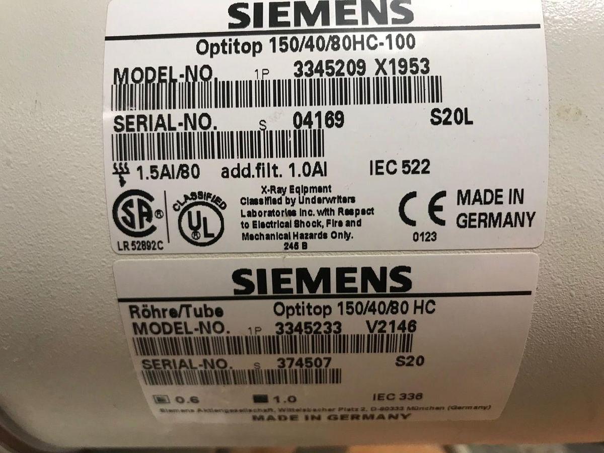 Used For Sale SIEMENS Siemens X-Ray Tube X-Ray Tube X-Ray Tube Parts P/N 3345209