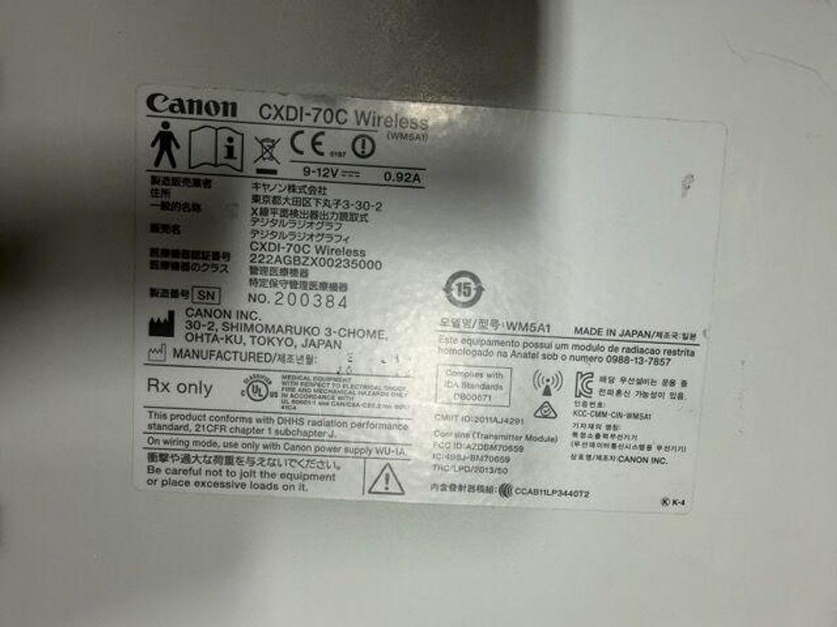 Used For Sale SEDECAL 2014 RadPro  Optima Millennium 50kW Digital DR X-Ray Room, Canon CXDI-70C Wireless Detector, Toshiba Rad Room