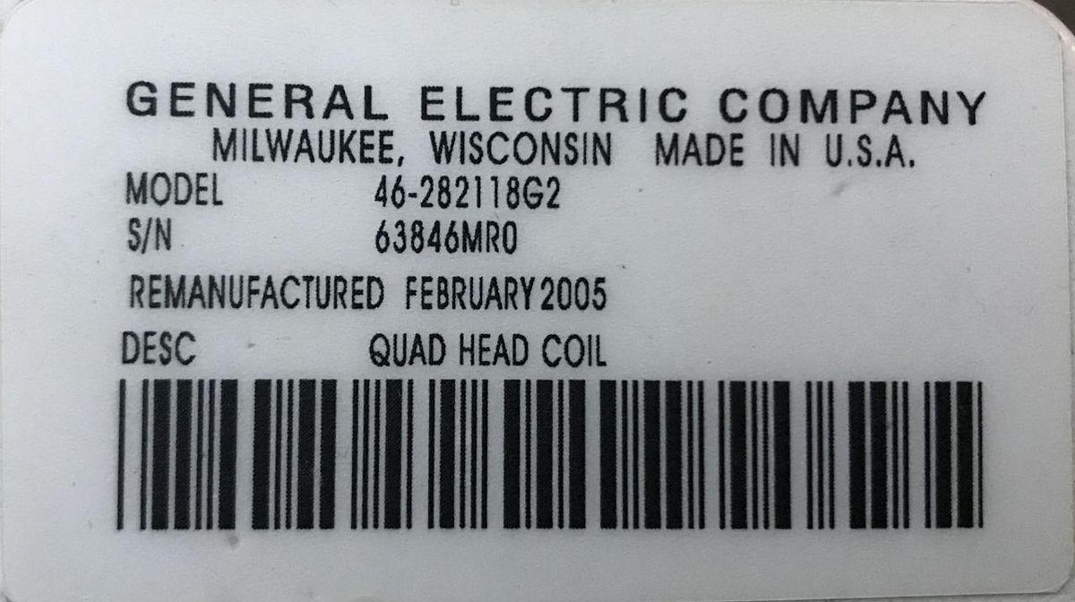 Used For Sale GE 46-282118G2 MRI Coil