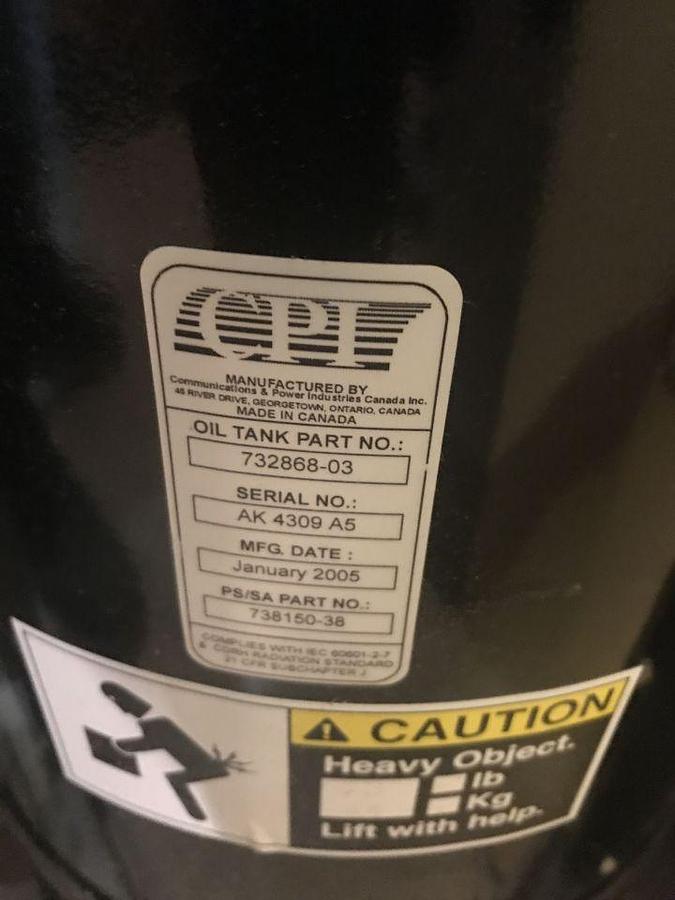 Used For Sale CPI Indico 100 R/F Indigo Generator X-Ray Generator Parts P/N VZW 2930FD3-16